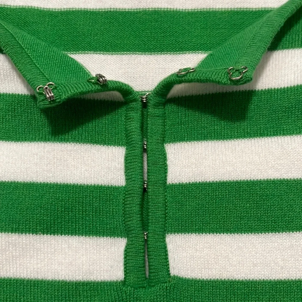 Y2K Vintage Moda International Striped Low Cut Scoop Neck Sweater Size S - Picture 5 of 7